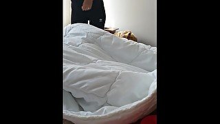 Vaginal gift STEPMOM stuck under the bed in hotel get fucked by step son