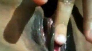 Very horny wet EBONY pussy play