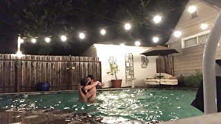 Joey White gets Fucked in Pool Logan Long Interracial Fallon West & Louie S