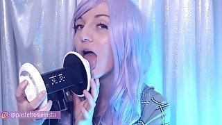 SFW ASMR - Aggressive Ear Licking Makes You Hard - PASTEL ROSIE Fast Wet Ear Eating - Tongue Fetish