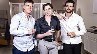 Hot guys double stuffing a submissive twink