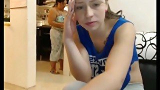 webcam video - teen gets caught getting off around housewife