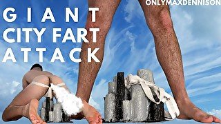 Macrophilia - Giant city fart attack