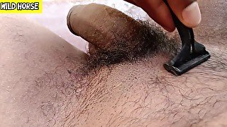 Indian Guy Shaves His Pubes when He's Alone at Home