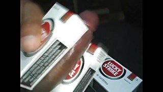 I covered a Lucky Strike carton with cum