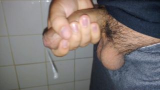 Horny Virgin Latino Cant Help But Cum After Taking A Piss