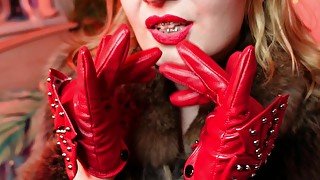 Sexy ASMR with red gloves