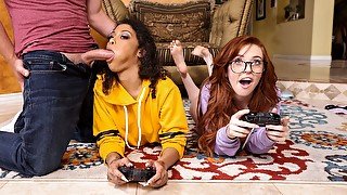 Gamer Girl Threesome Action Video With Van Wylde, Jeni Angel, Madi Collins - Brazzers