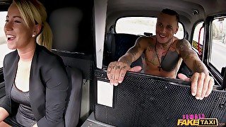 Tattooed Guy Makes Blondie Hot 1 - Female Fake Taxi