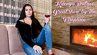 Kilenya Patrice - Fireplace; Brunette Amateur Babe Solo Stripping