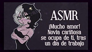 ASMR Español 🖤  Tu novia amorosa te monta tras un largo día de trabajo