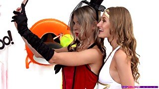 Gina Gerson And Tiffany Tatum - Halloween 3Some Sex