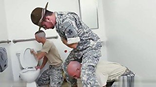 Muscle military interracial and cumshot