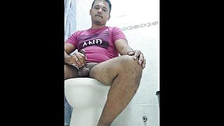 hot latino masturbates in the bathroom