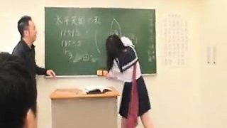 Wild Asian schoolgirl pulls her panties down and masturbate