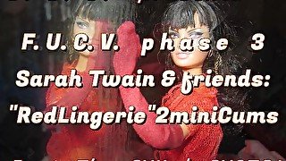 FUCVph3 Sarah Twain(& friends) Red Lingerie just-the-cumshots edit