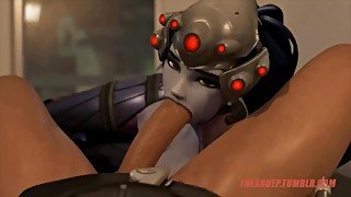 Dick Is So Big Widowmaker Can Only Fit The Tip In Her Mouth (POV)