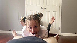 Stepsister Lets Me Rip Open Her Yoga Pants And Cum On Her Face P3