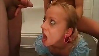 Horny Dirty Blonde Slut Gets Her Mouth