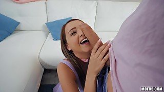 Lexi Aaane spreads her legs to seduce her room-mate for sex