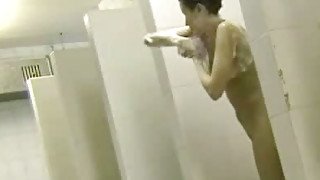 Regular ladies get caught naked in a shower on a hidden camera