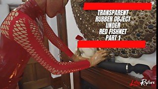 Transparent Rubber Object Under Red Fishnet - Full version available on my webpage