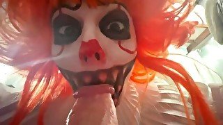 Cosplay Halloween Pennywise Clown Deepthroat Blowjob POV