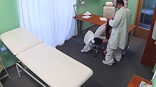 FakeHospital Sexy graduate gets licked and fucked on doctors desk fo a job opportunity