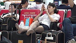 candid chinese girl in pantyhose