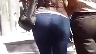 Candid amazing ass in thight jeans and high heels