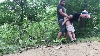 Sex in the woods with an unknowing teen