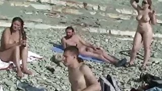 A great nudist beach with lots of amateur nude ladies