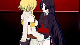 Akame x Leone Lesbian/Threesome 3D Hentai