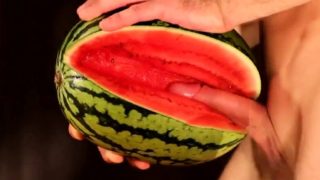 water melon cum - fucking a melon and cumming