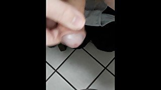 play with my cock in public toilet