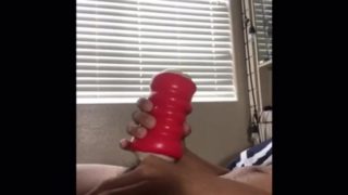 Early morning fleshlight fun after smoking