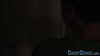 Stepdad and teen bareback fuck in threeway