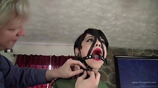 Ring Gagged Latex Drooler