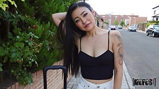 Rae Lil Black spreads her legs for a strong dick on the street