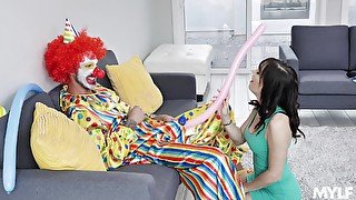 Kinky clown sex with adorable MILF starlet Alana Cruise