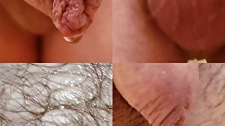 4 Closeup Shots of Belly Button, Penis and Cum in Multi Cam