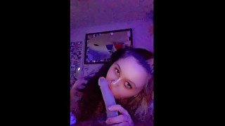 Horny slut vapes and sucks your dick pov