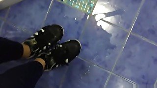 Showeing in Adidas superstar sneakers