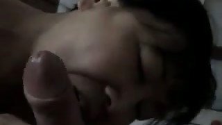 Crazy Asian milf sucks my cock and seems to be unable to stop