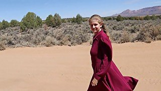 Hot FLDS Women Takes Dress Off & Masturbates In Public  Hot Babe In Prairie Dress