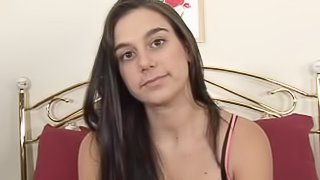 Hardcore deepthroat blowjob action with a sensual brunette