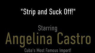 Big Beautiful Cuban Angelina Castro Fills Her Spit Filled Mouth With Cock!