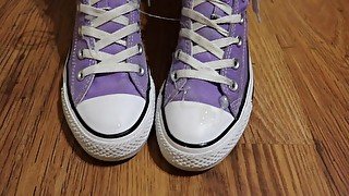 Hipster Girl Sucks Cock in Converse Sneakers