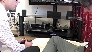 Nerdy twinks Simeon and Kyle gaming before big cock banging