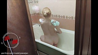 Girl Come To Her Friend And Hard Fucked In Ass. Before, She Masturbate In Bathroom. 60fps, Julandjon